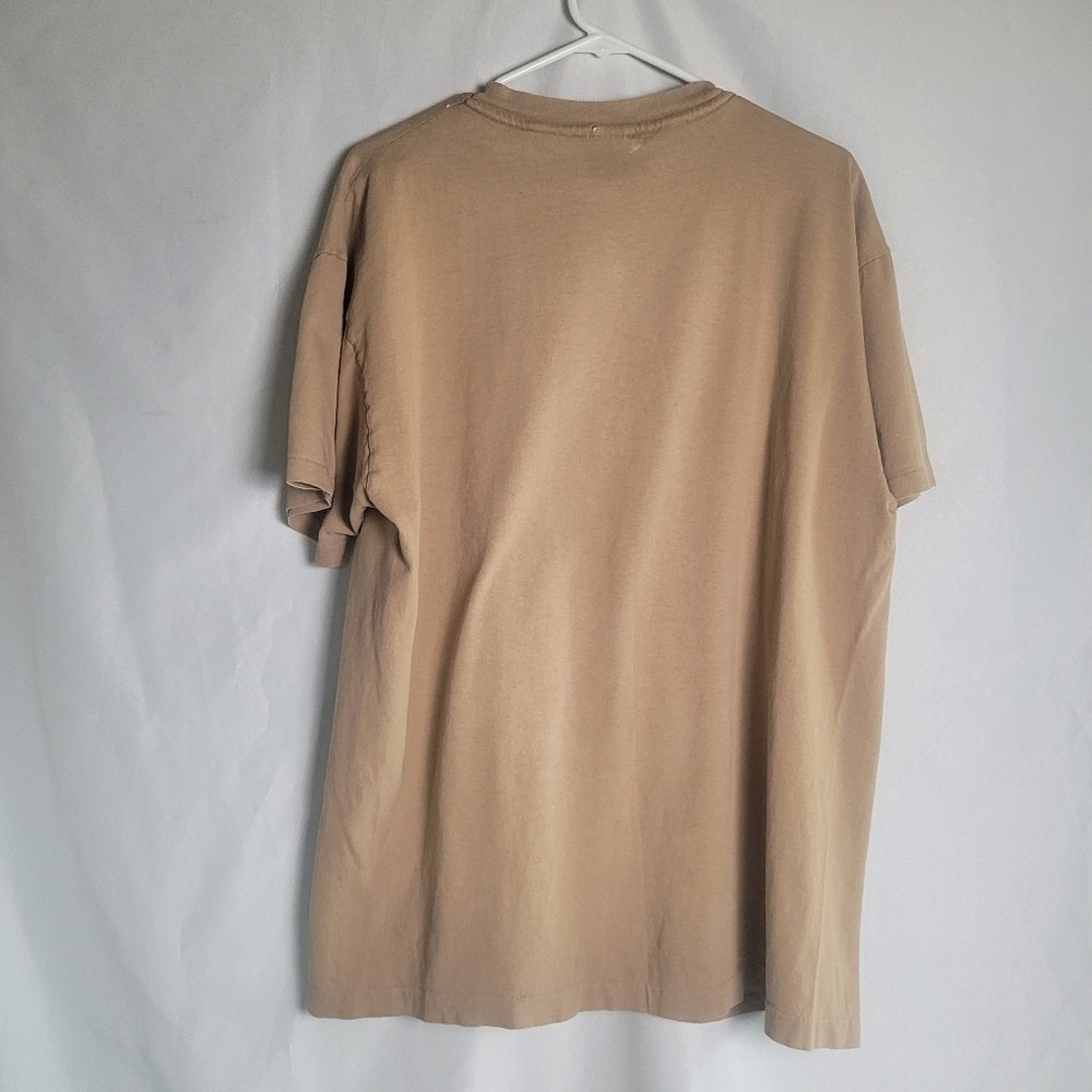 VTG 1990'S Wolf Wolves Print Single Stitch Tshirt Made USA Size XL Tan - Picture 4 of 13